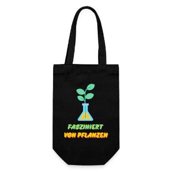 Fasziniert von Pflanzen - Geschenkbeutel für Flaschen - Schwarz - Vorne