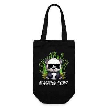 Panda Boy: Panda Design with Glasses - Gift Bag for Bottles - black - Front
