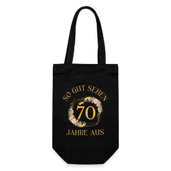 SO GUT SEHEN 70 JAHRE AUS! - Geschenkbeutel für Flaschen - Schwarz - Vorne