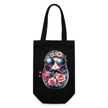 Matrjoschka Sonnenbrille Geschenk - Geschenkbeutel für Flaschen - Schwarz - Vorne