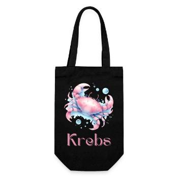 Elegantes Krebs Sternzeichen Aquarell Geschenk - Geschenkbeutel für Flaschen - Schwarz - Vorne