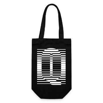LETTER Q - Gift Bag for Bottles - black - Front