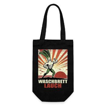 Leeks, washboard, washboard abs - Gift Bag for Bottles - black - Front