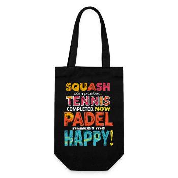 Padel me rend heureux Chemise, Sweat à capuche, mug design - Sac à bouteille - noir - Devant