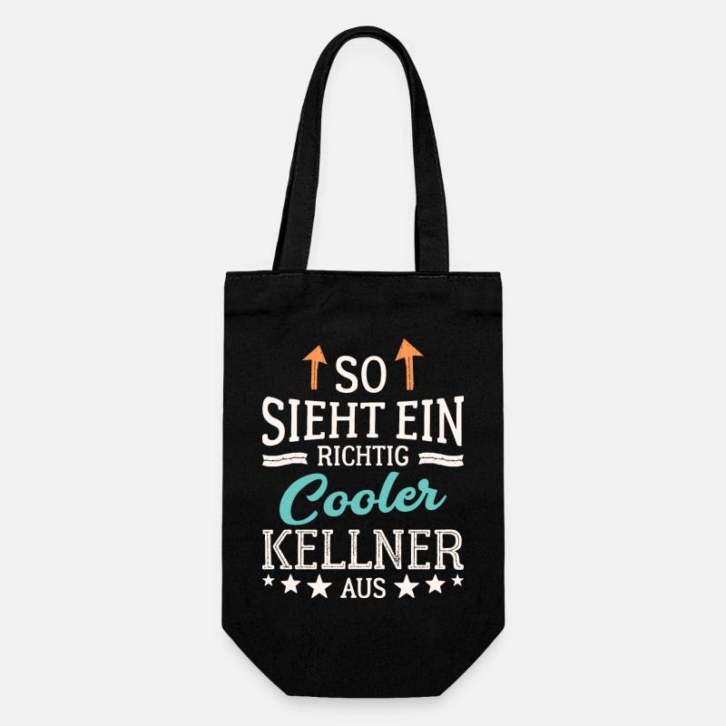 So sieht ein richtig cooler Kellner aus Bedienung - Geschenkbeutel für Flaschen - Schwarz