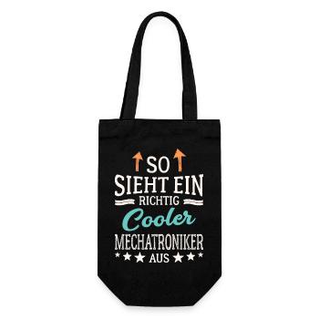 So sieht ein richtig cooler Mechatroniker aus - Geschenkbeutel für Flaschen - Schwarz - Vorne