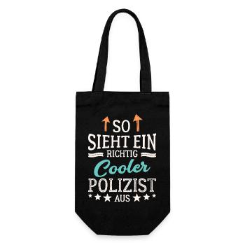 So sieht ein richtig cooler Polizist aus - Geschenkbeutel für Flaschen - Schwarz - Vorne
