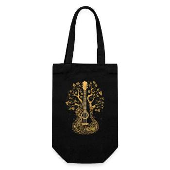 Guitare en bois avec arbre – Music & Nature Design - Sac à bouteille - noir - Devant