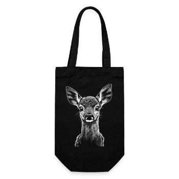 Cerf Portrait Forêt Animal Sauvage Cerf Fauve - Sac à bouteille - noir - Devant