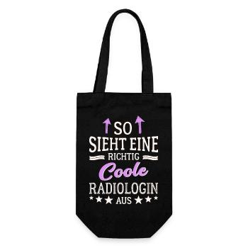 So sieht eine richtig coole Radiologin aus Röntgen - Geschenkbeutel für Flaschen - Schwarz - Vorne