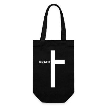 'Grace' - Faith-Based Clothing - Christianity - Gift Bag for Bottles - black - Front
