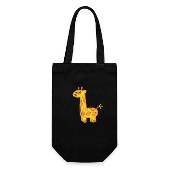 Die Elegante Giraffe - Geschenkbeutel für Flaschen - Schwarz - Vorne