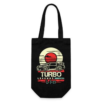 Retro JDM Turbo – Japanese Car Design - Gift Bag for Bottles - black - Front