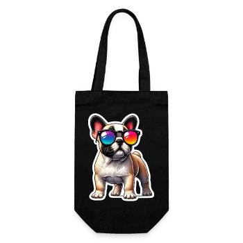 French Bulldog - Gift Bag for Bottles - black - Front