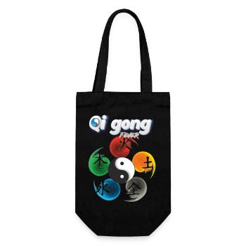 Yin Yang Five Elements Qi Gong Fever Design - Gift Bag for Bottles - black - Front