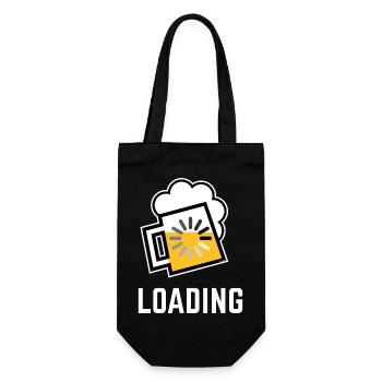Beer Loading (Drinking In Progress / Negative / \) - Gift Bag for Bottles - black - Front