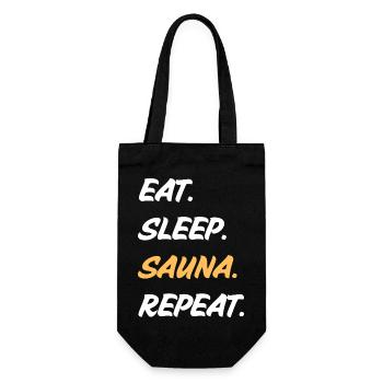Eat Sleep Sauna Repeat - Geschenkbeutel für Flaschen - Schwarz - Vorne