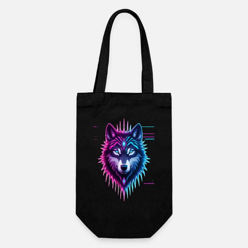 Couronne de Cristal de Loup Néon - Sac à bouteille - noir