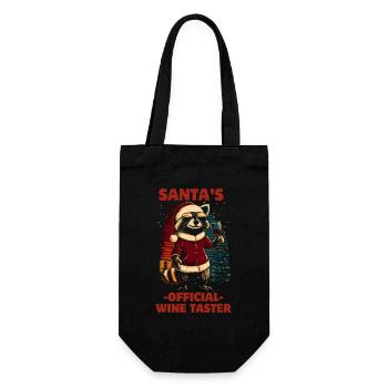 Drôle de dicton Noël vin raton laveur - Sac à bouteille - noir - Devant