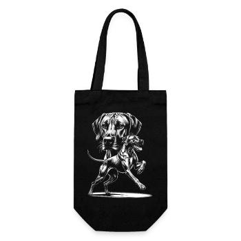 Photorealistic Rhodesian Ridgeback Portrait - Gift Bag for Bottles - black - Front