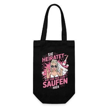 Funny German Hen Party Sie Heiratet Design - Geschenkbeutel für Flaschen - Schwarz - Vorne