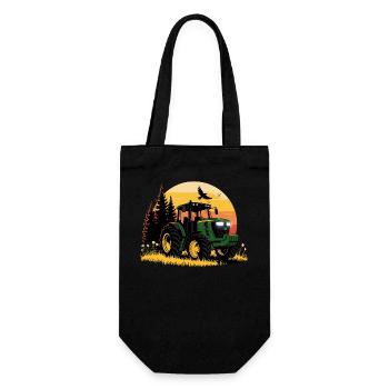 Tracteur - Remorqueur - Agriculteur - Sac à bouteille - noir - Devant