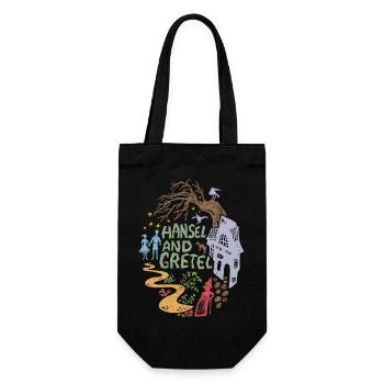 Hansel and Gretel Witch House Vintage - Gift Bag for Bottles - black - Front