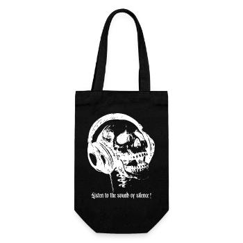 Sound of silence white - Geschenkbeutel für Flaschen - Schwarz - Vorne