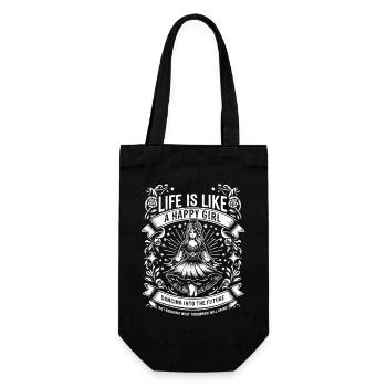 La vie est comme une fille heureuse qui danse vers l’avenir - Sac à bouteille - noir - Devant