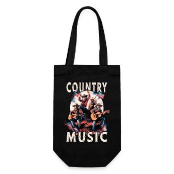 Country Music Guitar Guitarist Singer USA Vintage - Gift Bag for Bottles - black - Front