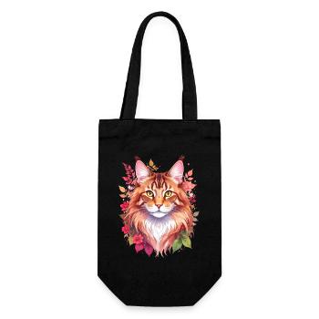 Maine Coon Cat Portrait - Gift Bag for Bottles - black - Front