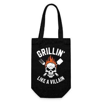 Grilling Skull Inferno T-Shirt Design - Gift Bag for Bottles - black - Front