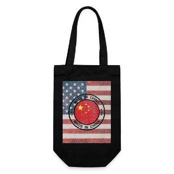US Flag with China Seal - Gift Bag for Bottles - black - Front