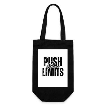 Push Your Limits Motivational Design - Gift Bag for Bottles - black - Front