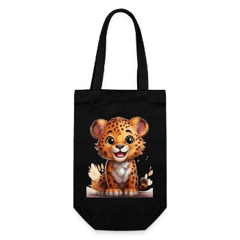 Playful cheetah motif for children - Gift Bag for Bottles - black - Front