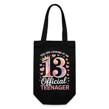 13th birthday teenager gift - Gift Bag for Bottles - black - Front