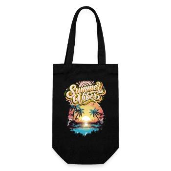 Summer Mood Palm Trees Sunset - Gift Bag for Bottles - black - Front