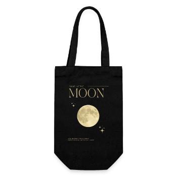Luminous moon motif with stars - Gift Bag for Bottles - black - Front
