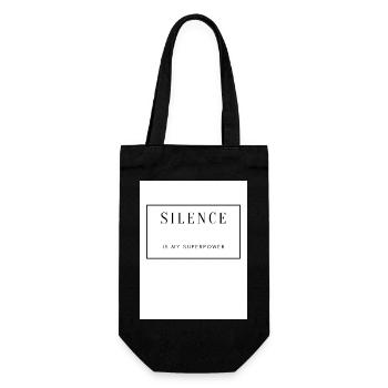 Stille, Kraft und Gelassenheit auf Textilien - Geschenkbeutel für Flaschen - Schwarz - Vorne