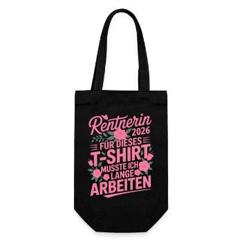 Pensioner 2026 T-Shirt Floral Design Pension - Gift Bag for Bottles - black - Front