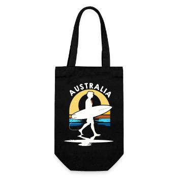 Surfer Australia at sunset - Gift Bag for Bottles - black - Front