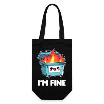 Kawaii Burning Trash Can - Gift Bag for Bottles - black - Front