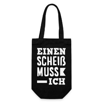 N Scheiß muss ich – Mittelfinger - Geschenkbeutel für Flaschen - Schwarz - Vorne