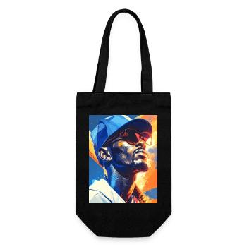 Geometrisches Neon-Porträt Baseballspieler - Geschenkbeutel für Flaschen - Schwarz - Vorne