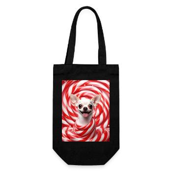 Chihuahua Candy Swirl - Geschenkbeutel für Flaschen - Schwarz - Vorne