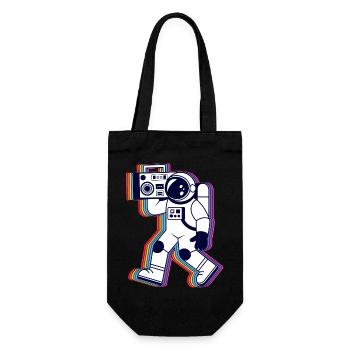 Regenbogen Astronaut Radio - Lustiges T-Shirt - Geschenkbeutel für Flaschen - Schwarz - Vorne
