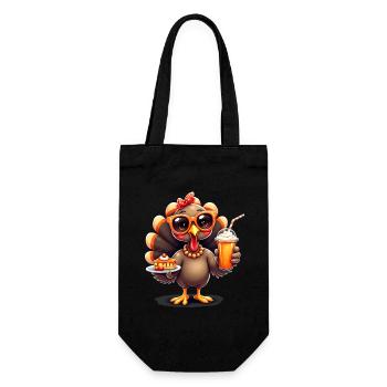 Dinde de Thanksgiving avec lunettes de soleil - Sac à bouteille - noir - Devant