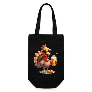 Dinde de Thanksgiving avec lunettes de soleil - Sac à bouteille - noir - Devant