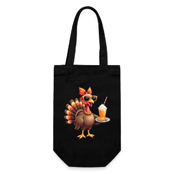 Dinde de Thanksgiving avec lunettes de soleil - Sac à bouteille - noir - Devant