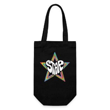 Space Star Psychedelic Rainbow - Gift Bag for Bottles - black - Front
